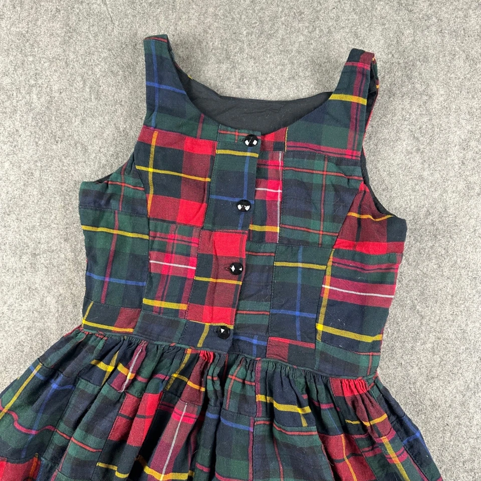 Vestido Polo Ralph Lauren Madras a Cuadros Retazos Sin Mangas Niñas Talla 14 Bolsillos Foto 3 de 4