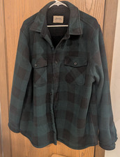 Boston Traders Fleece/Sherpa Lined Green Plaid Shacket Mens XL Outdoors