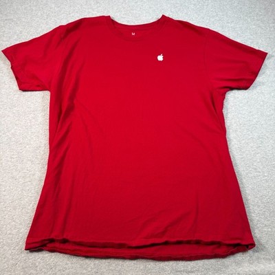 Apple Mac T-Shirt Red Sz M Cotton Official Staff Computer Macintosh Made in USA