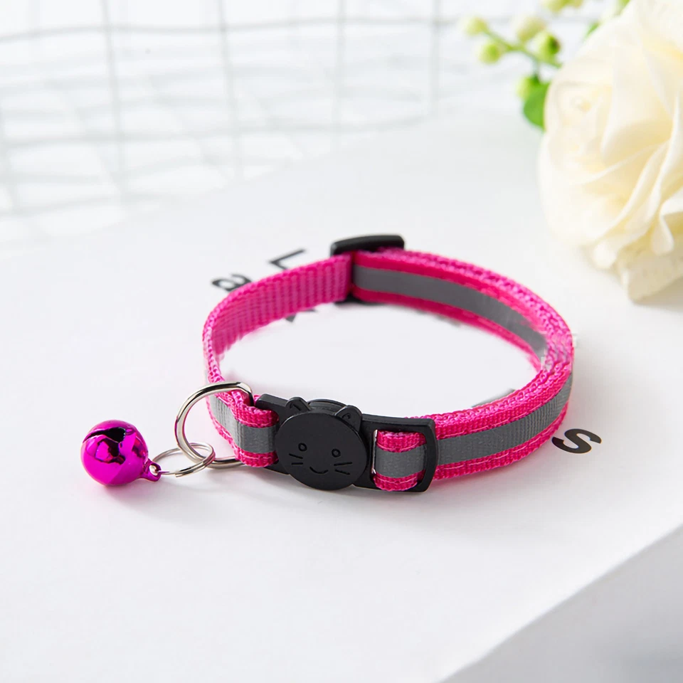 MARKENLOS Pet Bell Collar Safety Buckle Verstellbare Reflektierende Katzenhalsband Mit