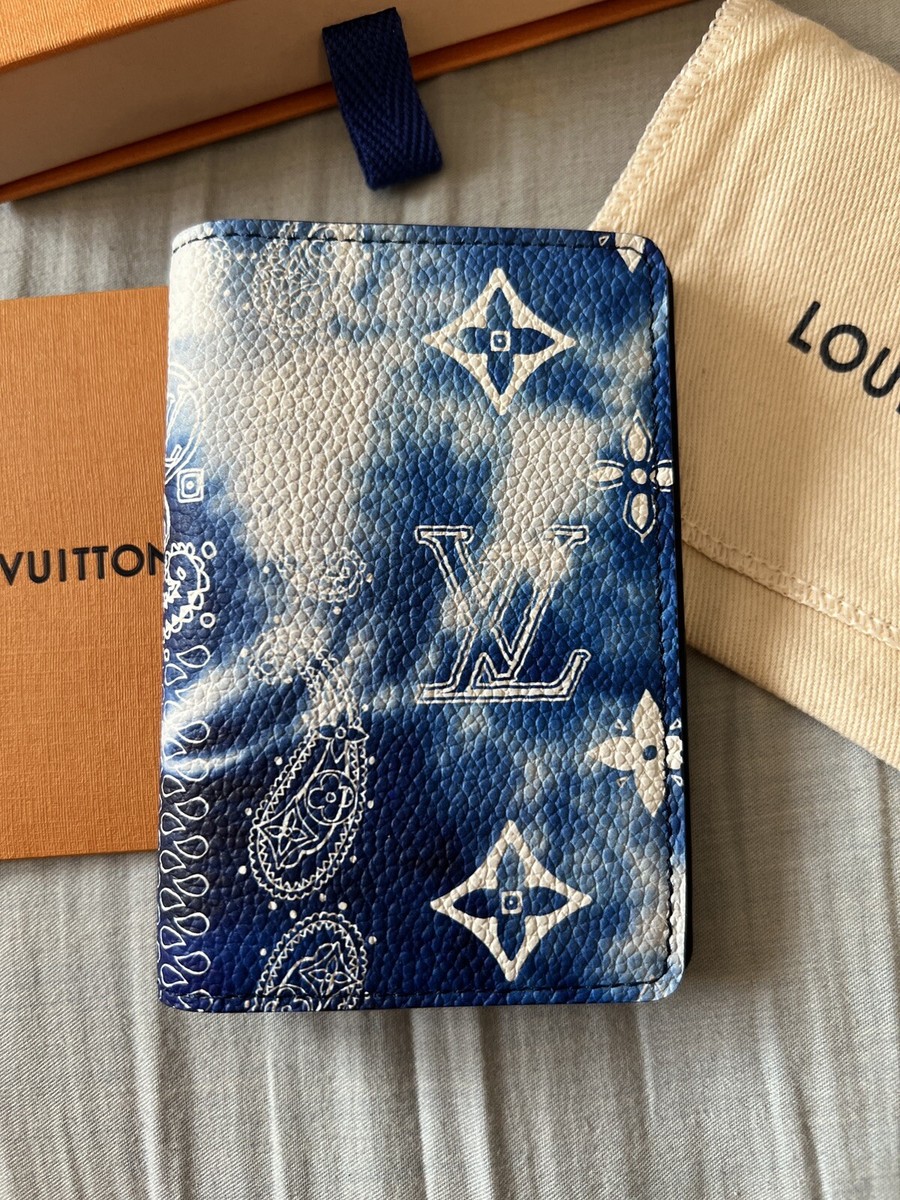 Louis Vuitton Blue Bandana Print Pocket Organizer NEW w/ receipt