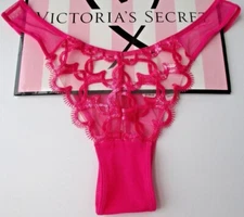 VICTORIA'S SECRET DREAM ANGELS Pink Brazilian Panty S M L XL Slit Open Back VS