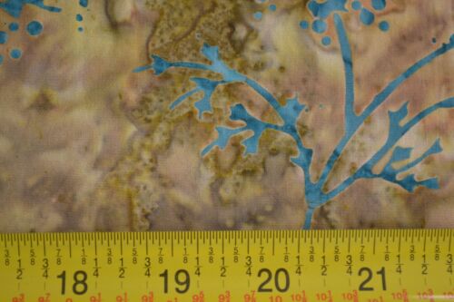 21" Long, Turquoise Vines on Brown Batik, Moda/Bon Voyage/Laundry Basket, M8873 - Picture 3 of 5