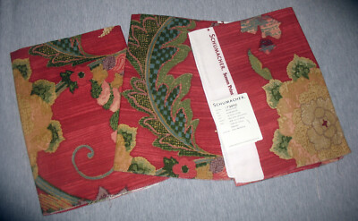 3 Schumacher Samples Aragon Panel Pomegranate Linen & Cotton