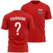 Personalised Gambia Badge T Shirt For Men shirt Football Him Soccer Custom Fo...