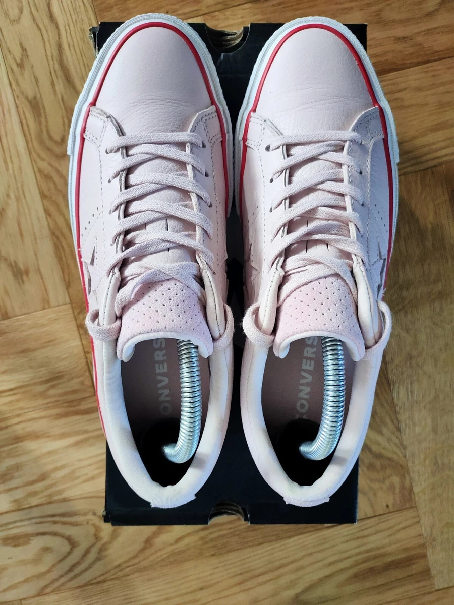 Converse One Star Leather Ox Barely Rose Pink Trainers Size UK