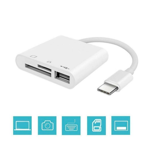 3-Port USB Type C to Card Reader Adapter SD Card Reader For MacBook Pro Laptop g - Picture 9 of 9
