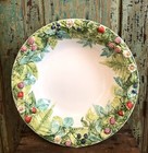 Department 56 15" Handpainted Serving Bowl Raised Berries Leaves Floral - Italy — photo 9