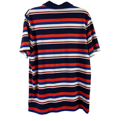 Ralph Lauren Red White Blue Striped Polo Shirt Mens Large Pro Fit