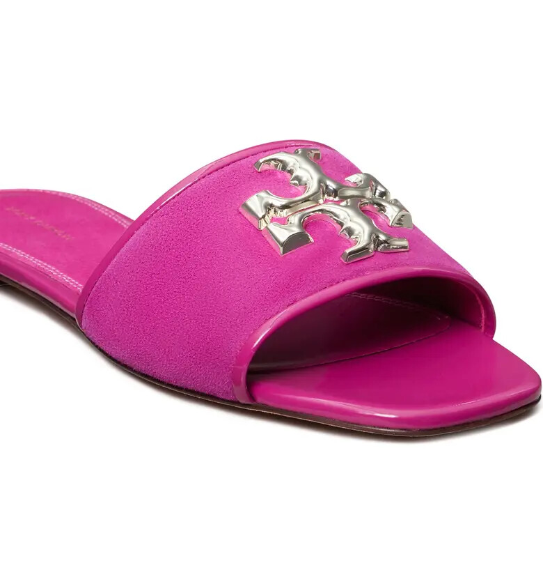 レザー★送料&関税込み★Tory Burch★RUCHED SANDAL ピンク NIB Tory Burch Eleanor Leather Slide Sandal Fuchsia PINK 8