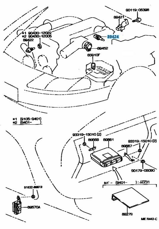 テレビ TOYOTA Genuine Inlet Air Temperature Sensor (E.F.I.) 89424-24010