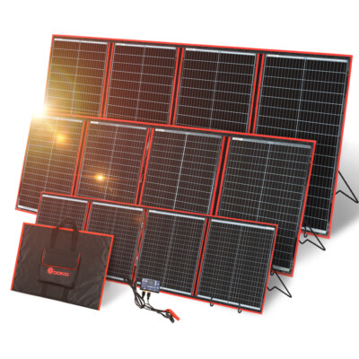 Dokio Solarpanel 100w 200w 300w Faltbar Tragbar für Batterie Wohnmobil Camping