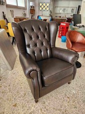 Poltrona Bergere design vintage industriale shabby chic casa loft chester pelle