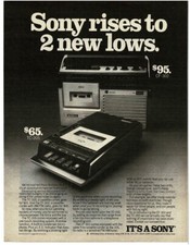 1977 SONY CF-302 TC-205 Cassette Recorder Tape Vintage Print Ad