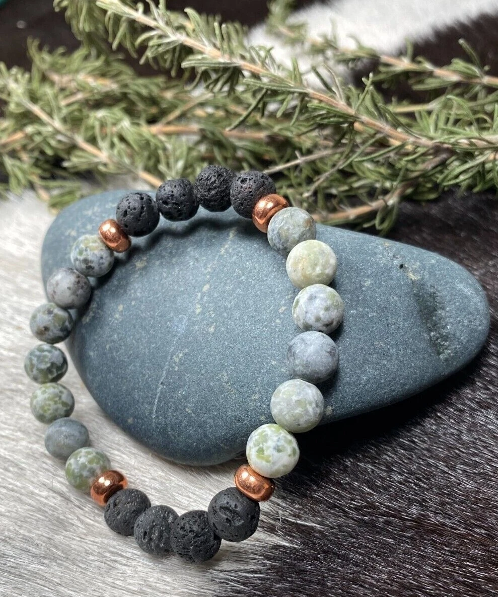 Essential Oil Lava Bead Bracelet Woman Aromatherapy Diffuser Bracelet Green