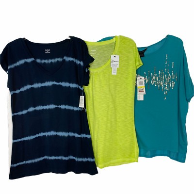 Calvin Klein Sonoma a.n.a Women T Shirts LOT of 3 Short Sleeve Size M NEW