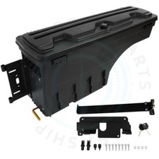 Left Black Truck Bed Storage Tool Box For 07-19 Chevy Silverado Gmc Sierra 1500