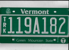 VERMONT license plate "119A182"
