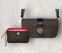 Michael Kors Tasche Crossbody Portmonee Jet Set Greenwich Braun Schwarz Rot Neu