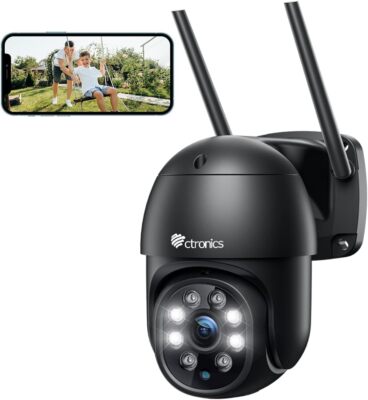 ctronics PTZ Überwachungskamera Aussen,1080P IP WLAN Outdoor Kamera CTIPC-380C-B
