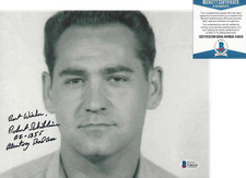 ROBERT SCHIBLINE FORMER ALCATRAZ INMATE 1355 SIGNED 8x10 PHOTO BECKETT COA BAS