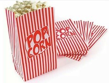 8 Paper Popcorn Bags Movie Film Hollywood Birthday Party Home Cinema Night in