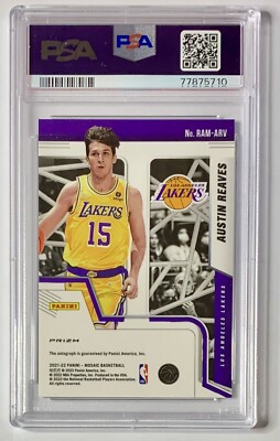 2021 Panini Mosaic Rookie Autographs Austin Reaves RC - PSA 9 Auto 
