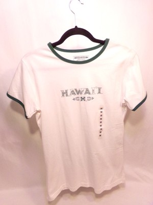 Campus Drive Women's T-Shirt, size M, white/green, Hawai'i Rainbow Warriors