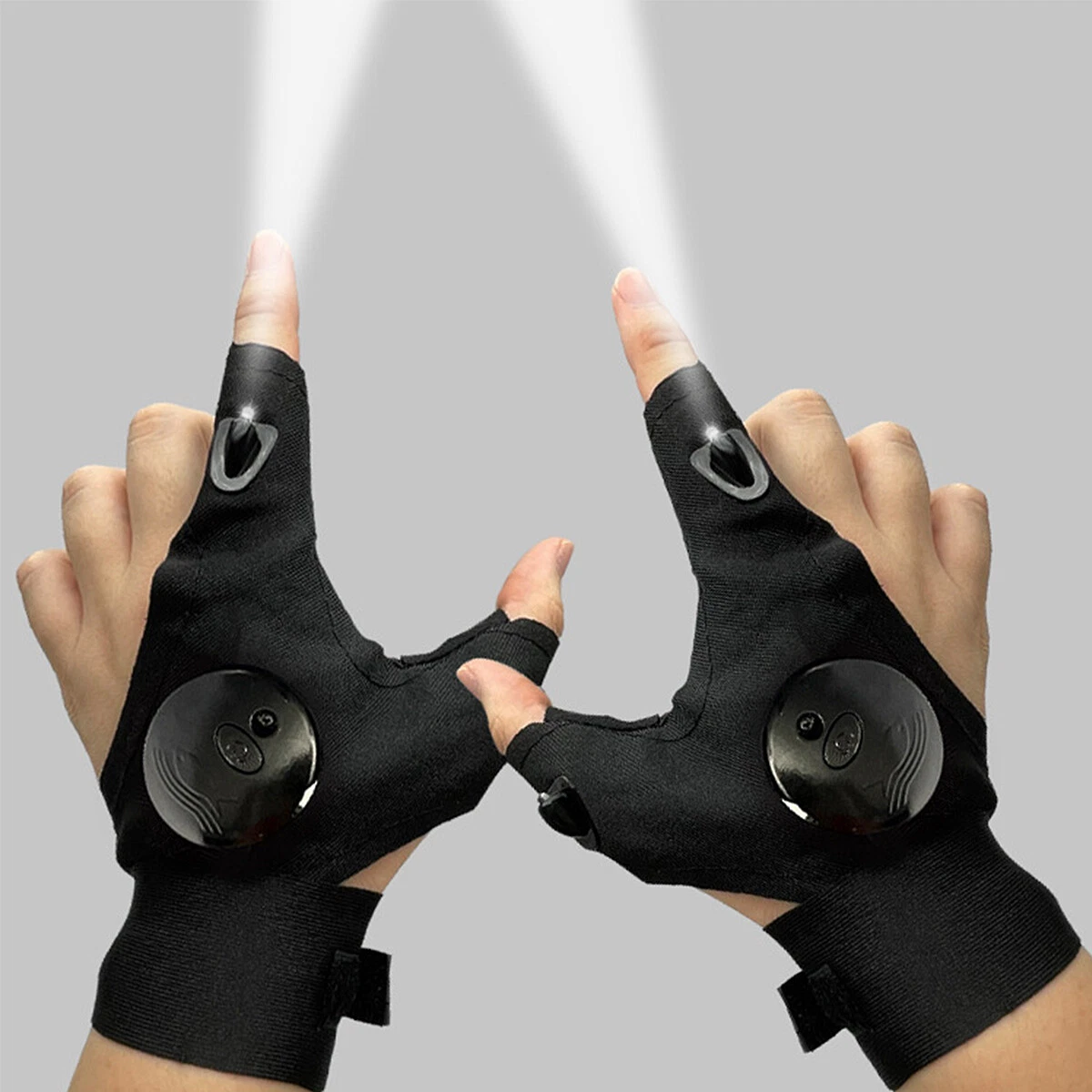 1 Pair LED Light Finger Gloves with Flashlight Tools Outdoor Gear Rescue Torch