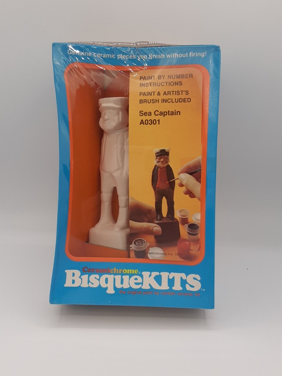 VINTAGE BisqueKits Ceramic Paint by Number Figurine Sailor Sea