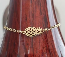 Gold Pineapple Ankle Bracelet Stainless Steel Charm Chain Anklet Boho For Women