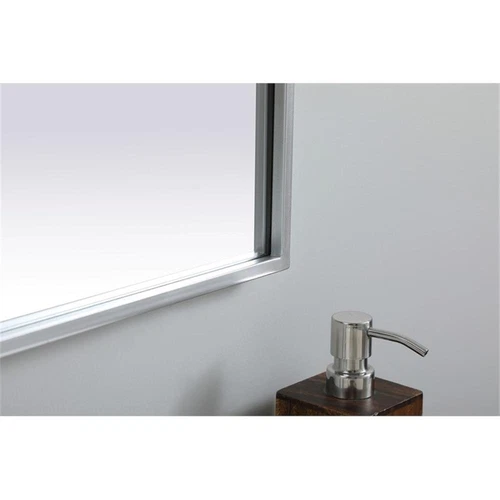 Elegant Decor Ayra 27x30" Arch Modern MDF Wood/Iron Mirror in Silver - Picture 5 of 9