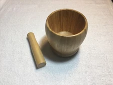 Puerto Rican style  Pilon Wooden Garlic herbs Mortar Pestle Set