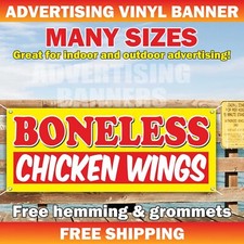 BONELESS CHICKEN WINGS Advertising Banner Vinyl Mesh Sign chicken street hot