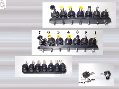 7 Universal Notebook DC Steckeradapter Set 2Pin Stecker Laptop Connector  #72PM