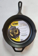 Lodge Wildlife Series 10.25" Cast Iron Skillet Deer Scene L8SKWLDR Made USA New