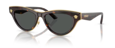 Versace 0VE2273 108/87 Havana/Dark Grey Cat Eye Women display picture 1