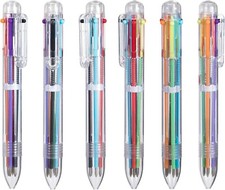 22 Pack 0.5mm 6-in-1 Multicolor Ballpoint Pen,6-Color Retractable Ballpoint Pens