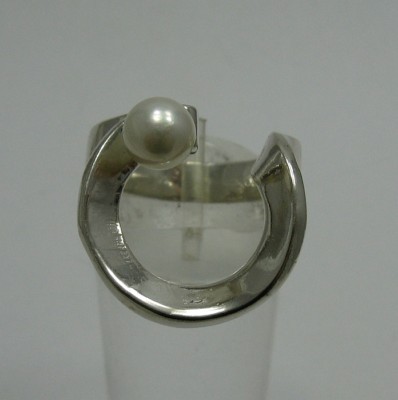 Genuine Sterling Silver Ring With Pearl Hallmarked Solid 925 Handmade