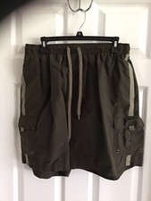 Roundtree Yorke Mens Swimming Trunk Shorts Mens Sz. L Olive Green