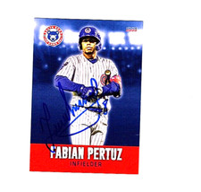 Fabian Pertuz signed autograph 2022 South Bend Cubs baseball card Columbia d