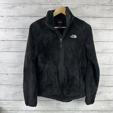 North Face Fleece Full Zip Jacket Womens Small Black Outdoor Hiking Casual