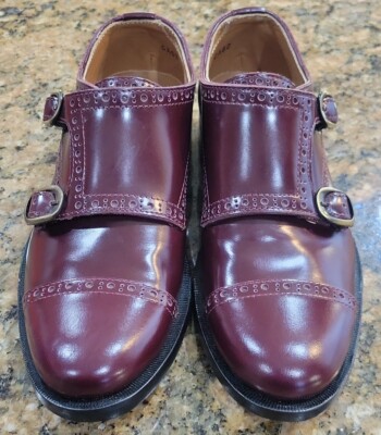 John Fluevog Red Burgundy Brogue Detail Double Monk Strap Mens Dress Shoes 4 New John Fluevog Red Burgundy Brogue Detail Double Monk Strap  main image 2