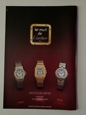 PUBLICITE ANNEES 80 LES MUST DE CARTIER MONTRES SANTOS