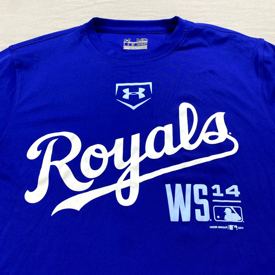 Under Armour Kansas City Royals Shirt Adult Medium Blue 2014 World Series Tee - Image 3 of 4