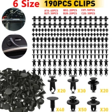 190x Bumper Clips Car Hole Plastic Rivets Retainer Fender Push Pin Fastener6size