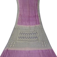 Namaste Vintage Purple Sarees 100 Pure Silk Woven Indian Sari 5YD Craft Fabric