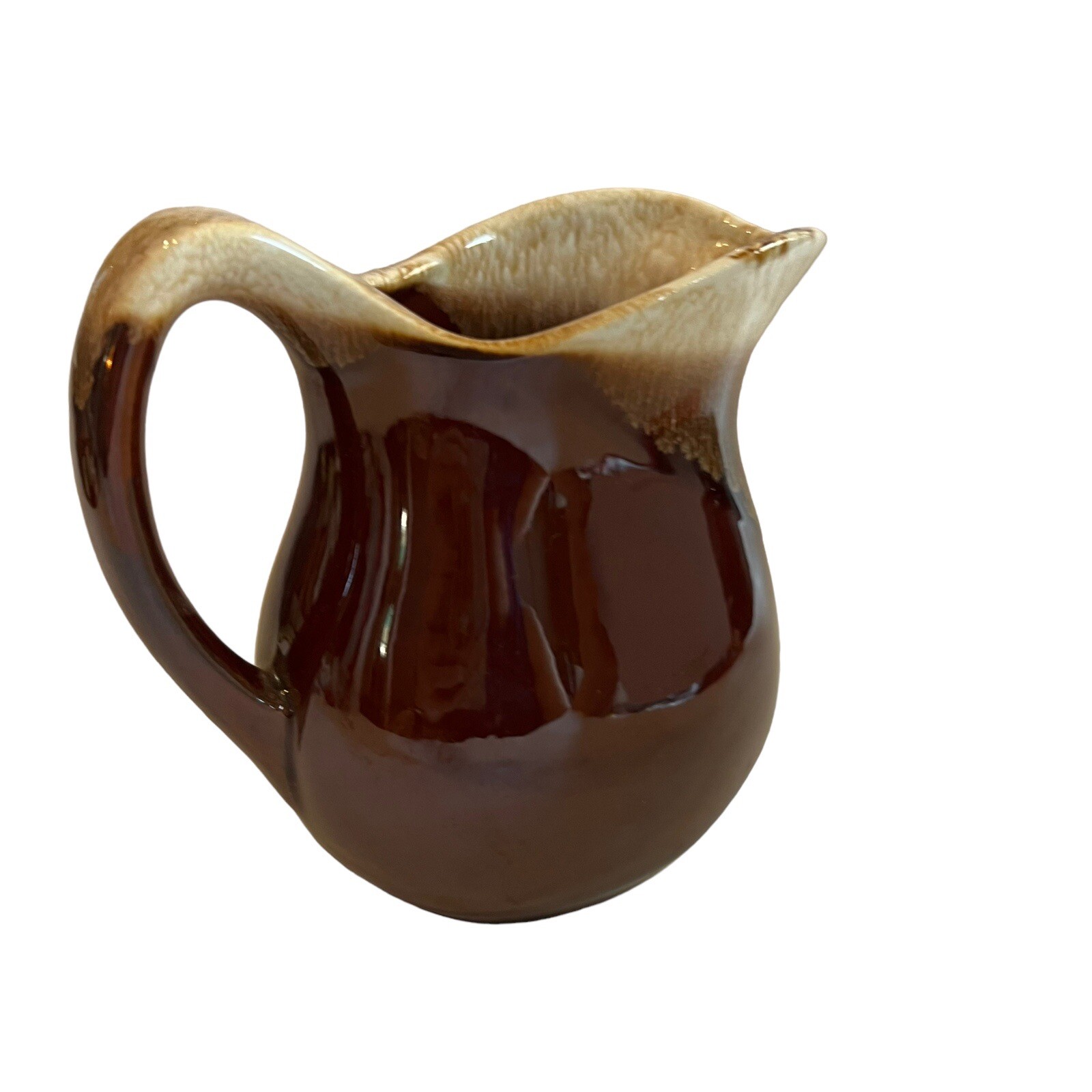 Vintage Antique USA Pottery Pitcher Carafe Brown Drip Glaze MCM 5 Inches Tall eBay