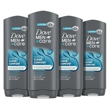 DOVE MEN + CARE Body and Face Wash Clean Comfort Body Wash, 18 ounces Pack of 4