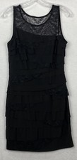 Nine West Women Dress Sz 6P Layered With Lace Cocktail Side Zipper